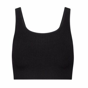 NWT Aritzia Babaton Black Sculpt Knit Square Neck Ribbed Cropped Tank
